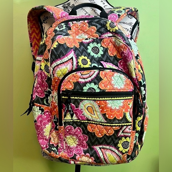 Vera Bradley Ziggy Zinnia Floral Multicolor Backpack - Picture 1 of 13